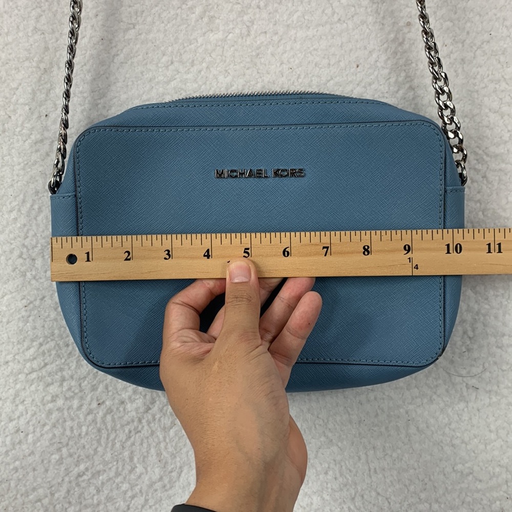 Michael Kors Women’s Sky Blue‎ Leather East West Crossbody Bag Gold Hardware - Picture 14 of 16